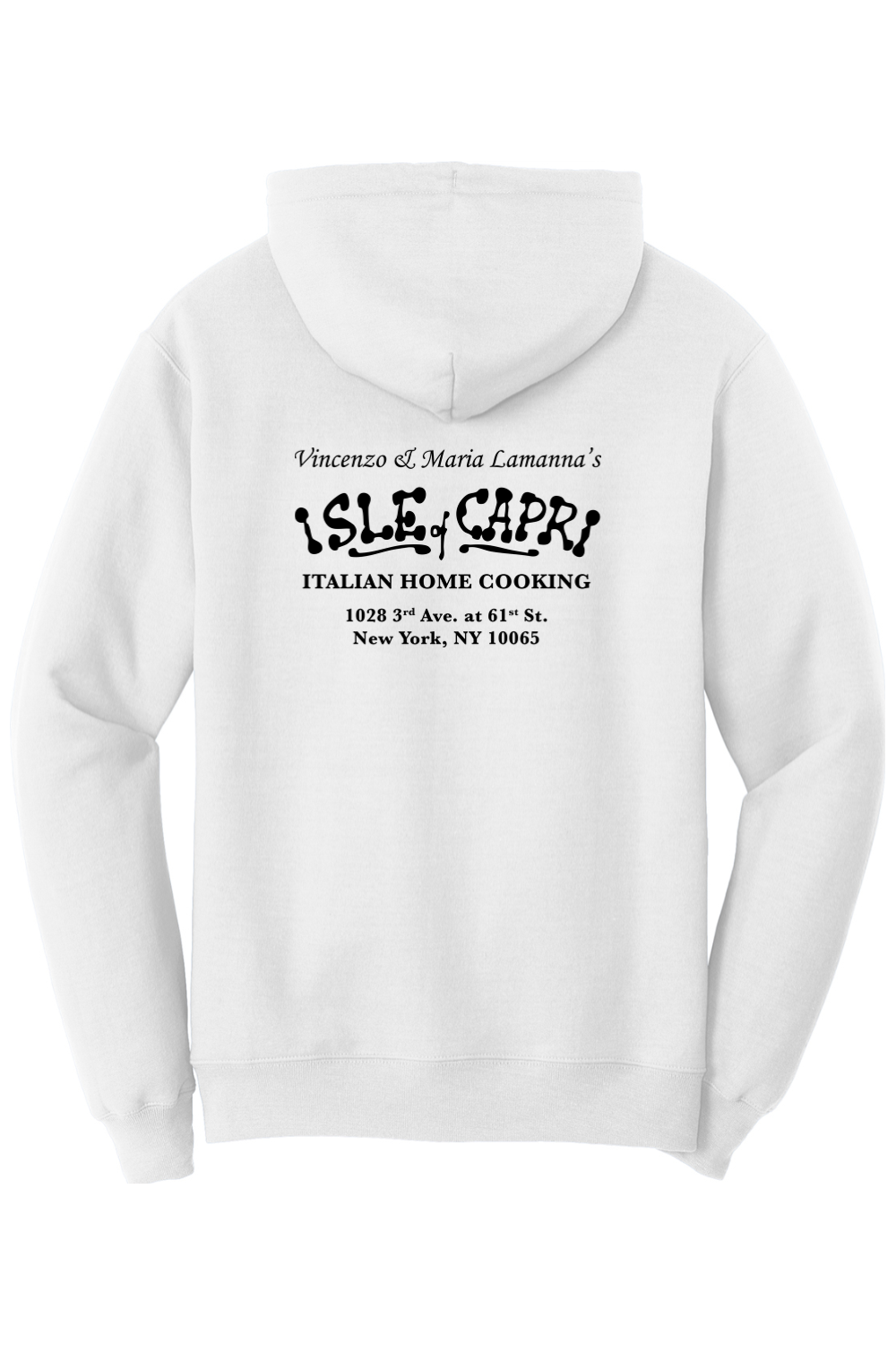 Isle of Capri - White Fleece Pullover Hoodie - Name & Info