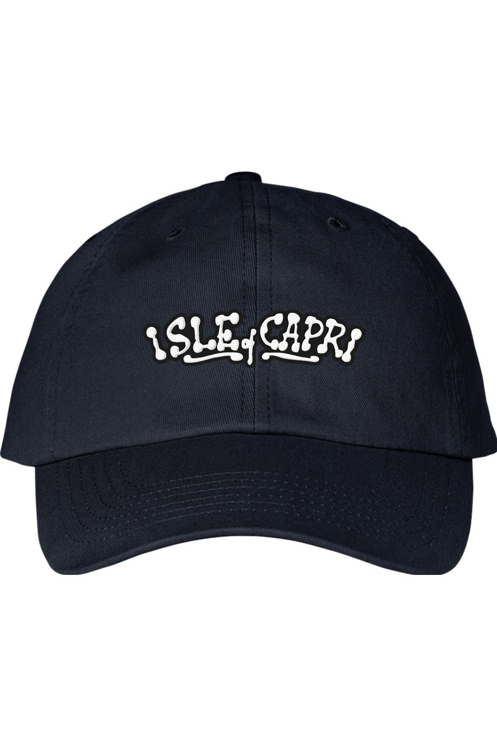 Isle of Capri - 3D Ink - Dad Hat - White on Black