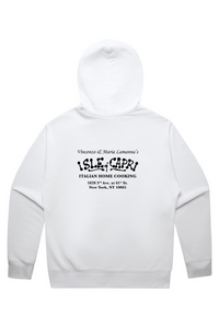 Isle of Capri - White Heavy Pullover Hoodie - Name & Info