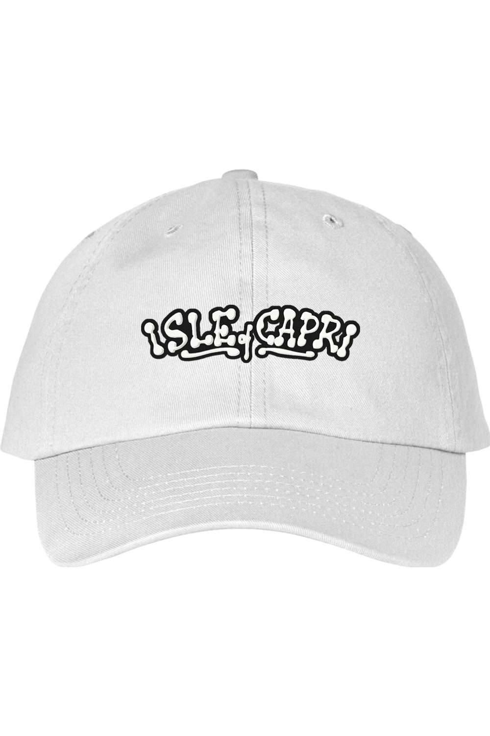Isle of Capri - 3D Ink - Dad Hat - White on Black
