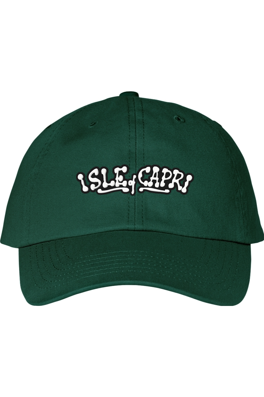 Isle of Capri - 3D Ink - Dad Hat - White on Black