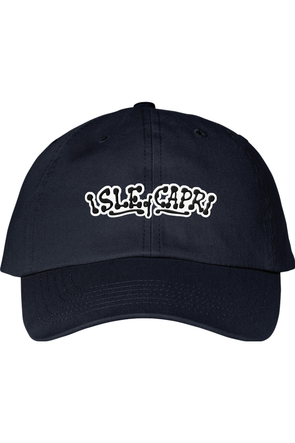 Isle of Capri - 3D Ink - Dad Hat - Black on White