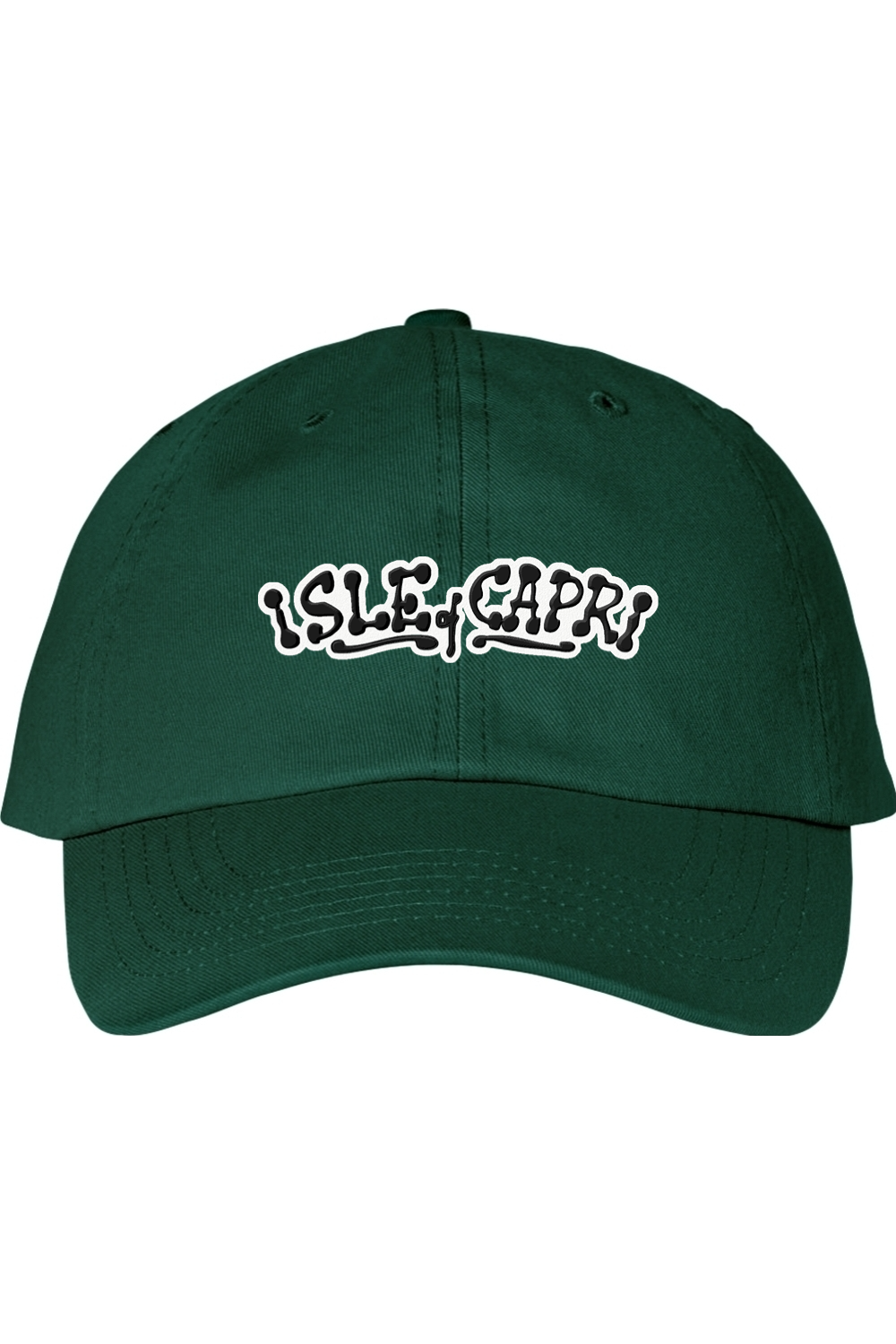 Isle of Capri - 3D Ink - Dad Hat - Black on White